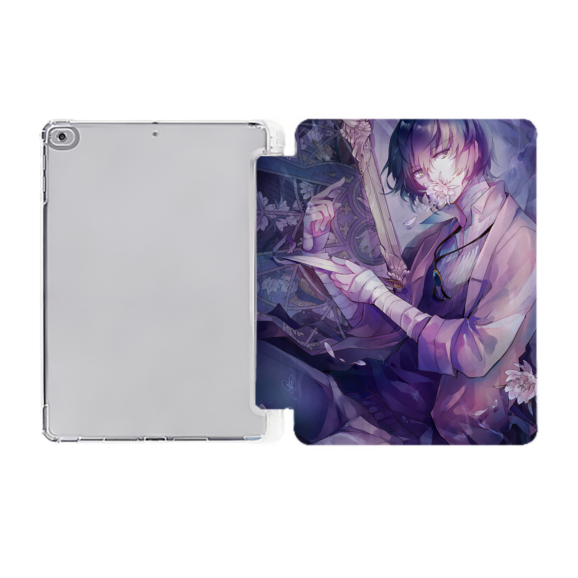 （画像用） 文豪ストレイドッグス Bungo Stray Dogs IPad ケース ペン収納付き 三つ折りスタンド PUレザー×シリコン 対応機種9.5/10.5/10.9インチ